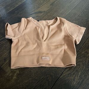 Bo+Tee In Charge Ribbed Crop, Light Orange (XS)